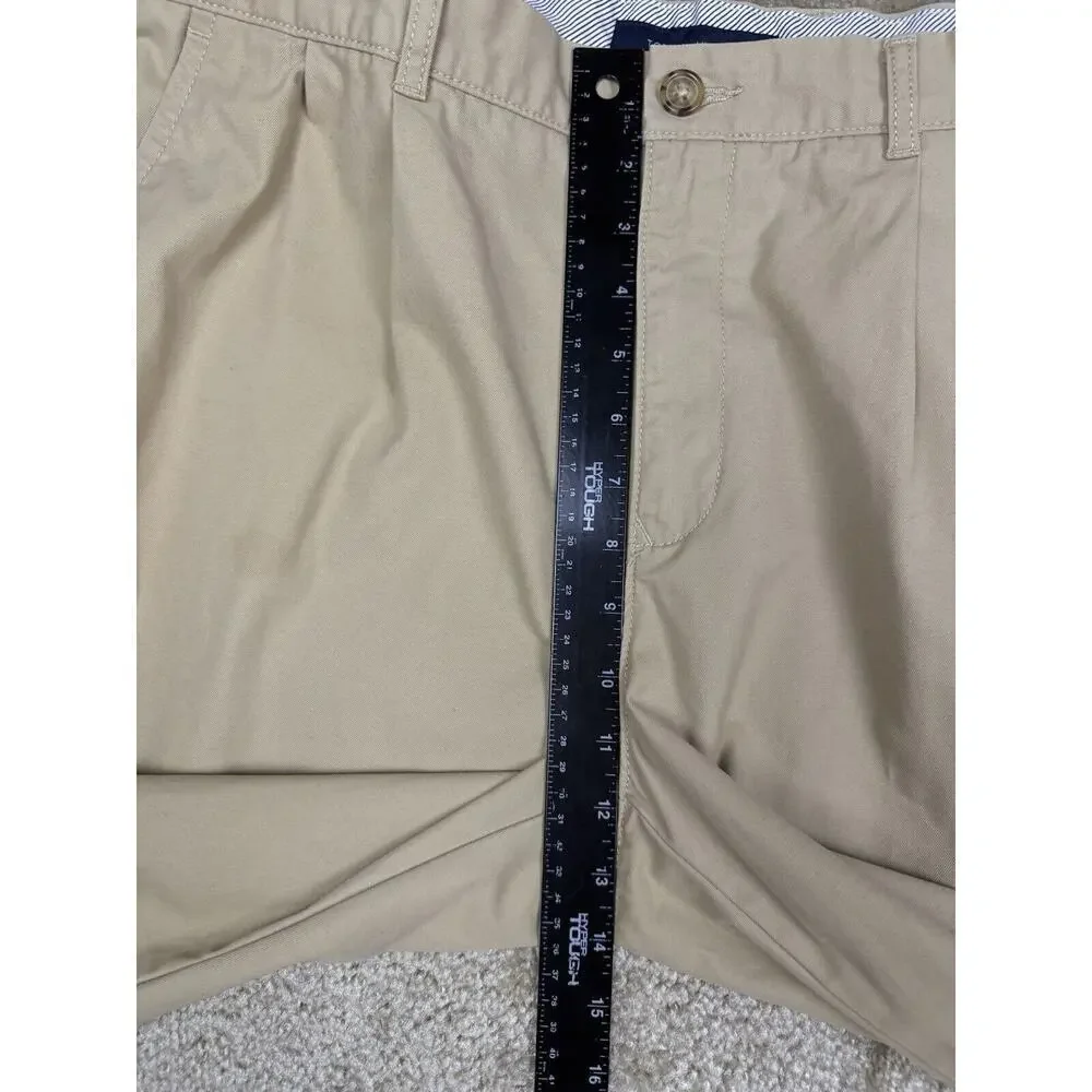 Tommy Hilfiger Pleated Chino Tan Size 36 x 30 Khakis A628
